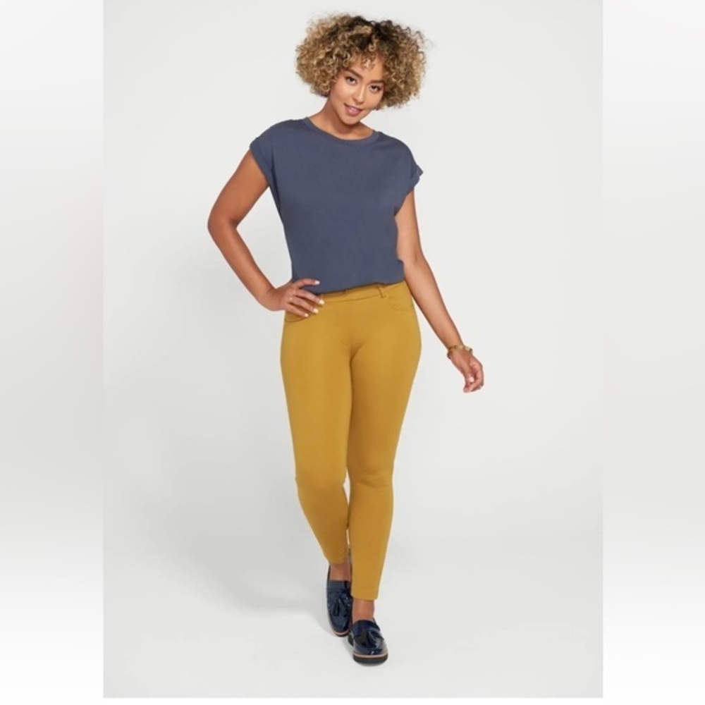 Betabrand Women's 7 Pocket Skinny Dress Yoga Pants Size Large NWT Cedar Glow
